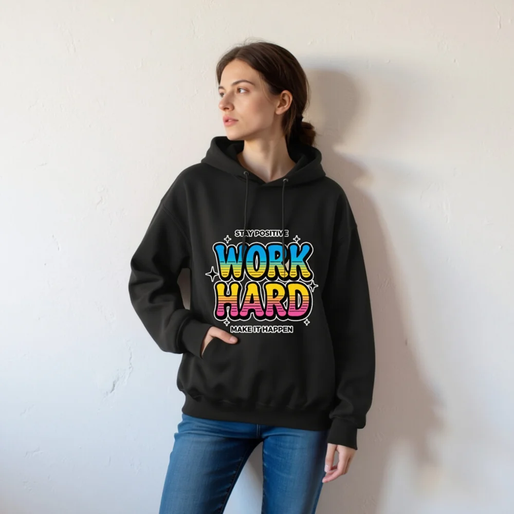 Work Hard Sweatshirt for Men and Women – Motivational Graphic Crewneck - Image 6