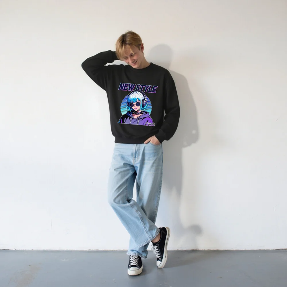 New Style Unisex Crew Neck Sweatshirt - Cyberpunk Anime Hoodie - Image 7