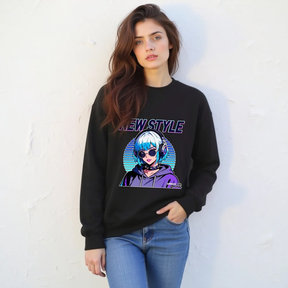 New Style Unisex Crew Neck Sweatshirt - Cyberpunk Anime Hoodie - Image 11