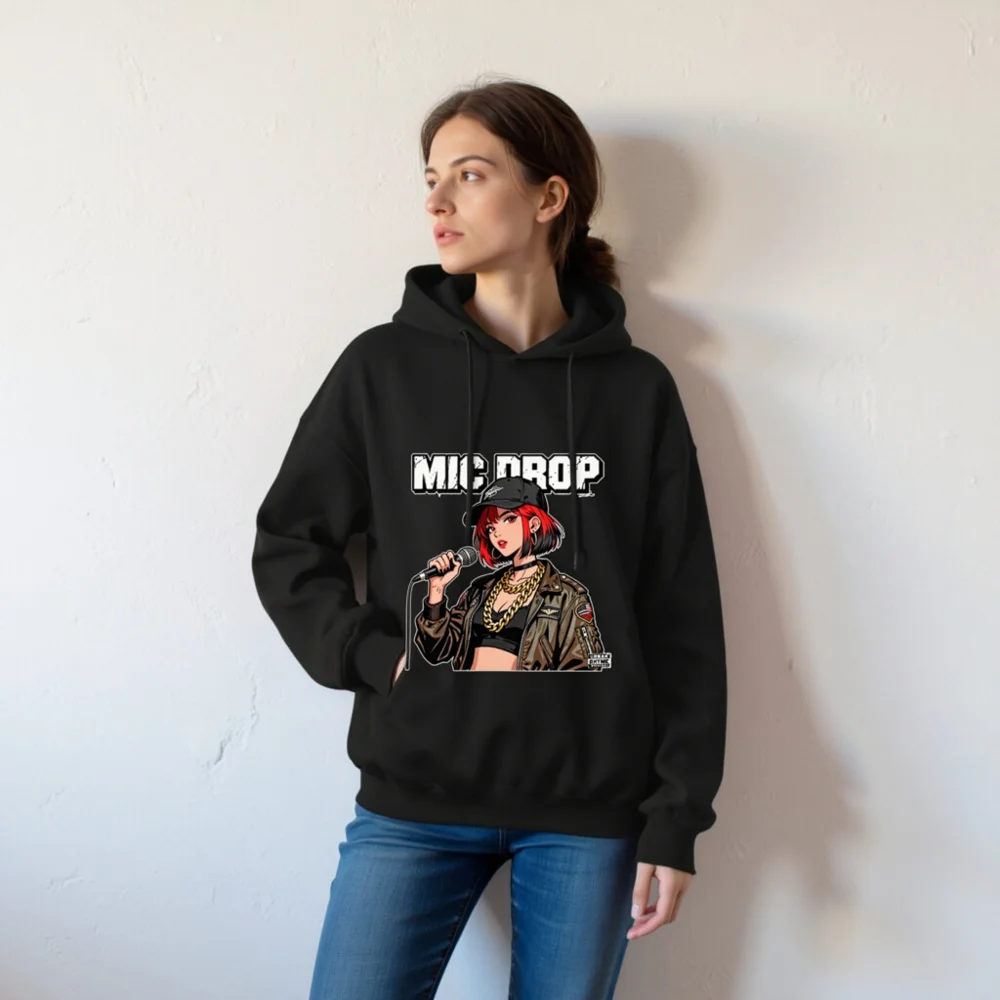 Mic Drop Unisex Crew Neck Sweatshirt - Hip Hop Graphic Pullover - Image 6