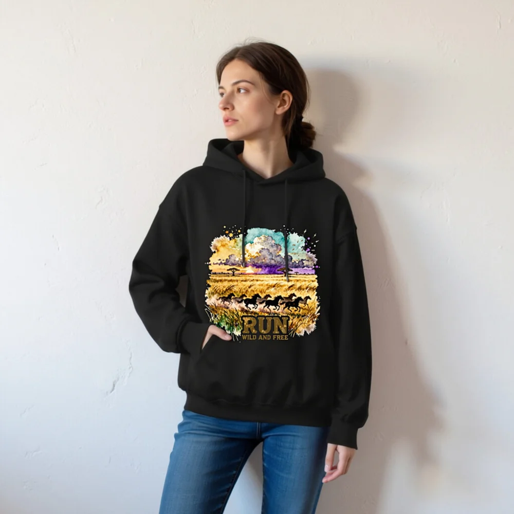 Run Wild and Free Sweatshirt – Unisex Crewneck Graphic Pullover - Image 6