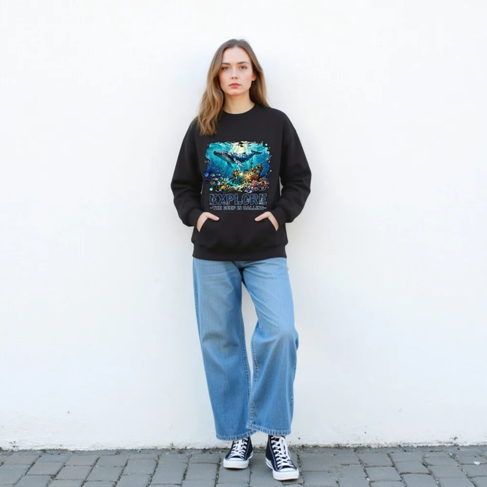 Explore the Deep is Calling Unisex Crewneck Sweatshirt - Image 4