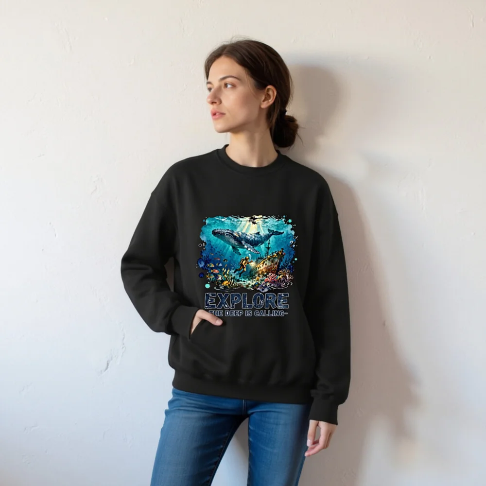 Explore the Deep is Calling Unisex Crewneck Sweatshirt - Image 6