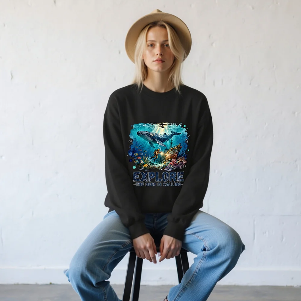 Explore the Deep is Calling Unisex Crewneck Sweatshirt - Image 9