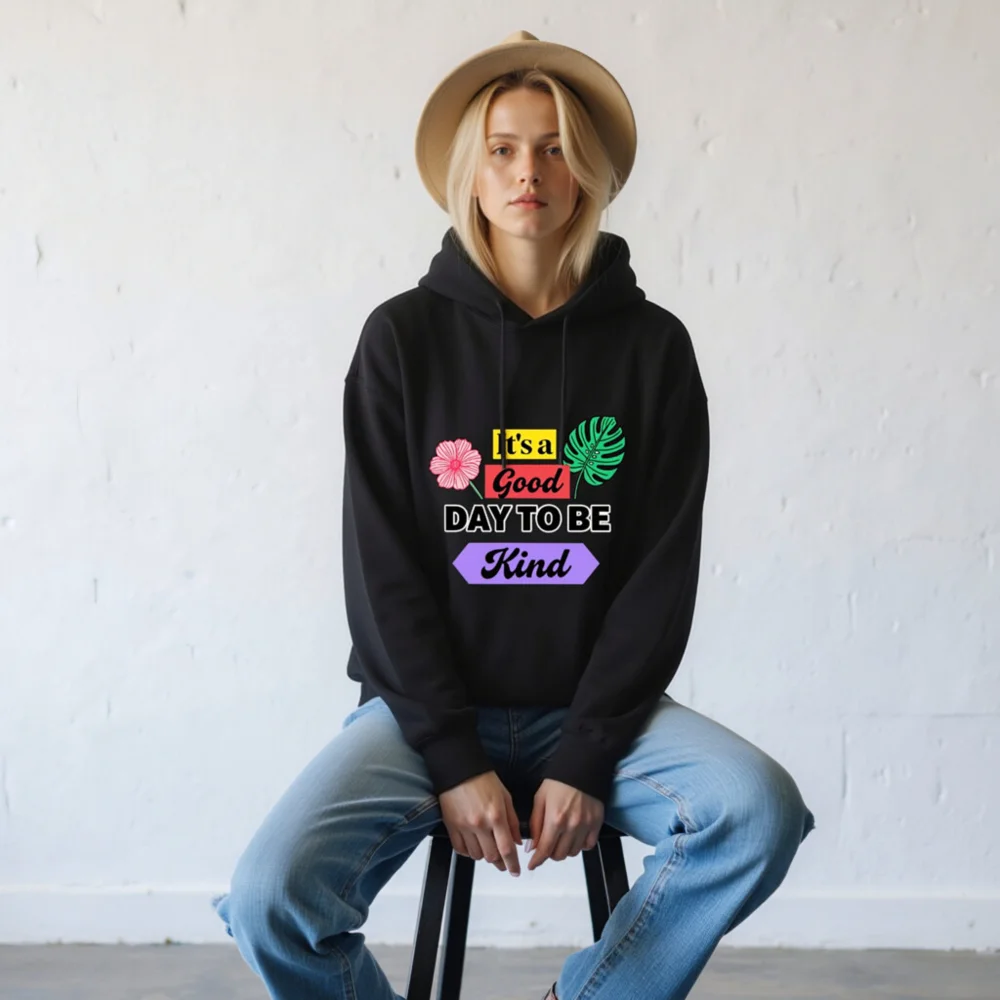 Unisex Crew Neck Sweatshirt - 'It's a Good Day to Be Kind' Graphic Pullover - Image 9