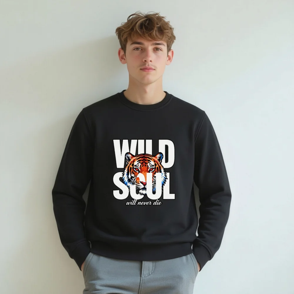 Wild Soul Tiger Print Unisex Organic Cotton Sweatshirt - Image 8