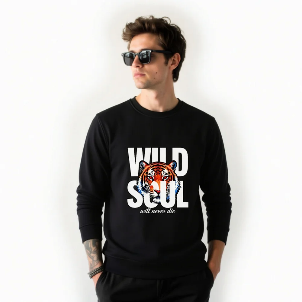 Wild Soul Tiger Print Unisex Organic Cotton Sweatshirt - Image 11