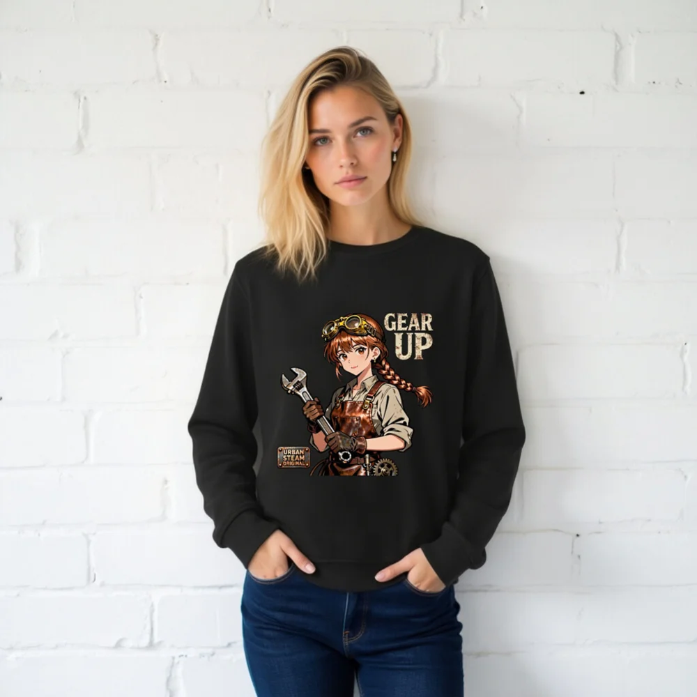 Steampunk Gear Up Unisex Organic Cotton Sweatshirt - Image 2
