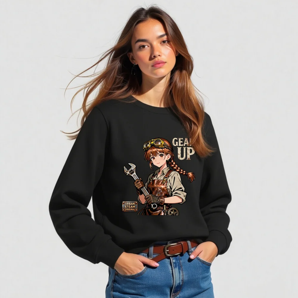 Steampunk Gear Up Unisex Organic Cotton Sweatshirt - Image 5