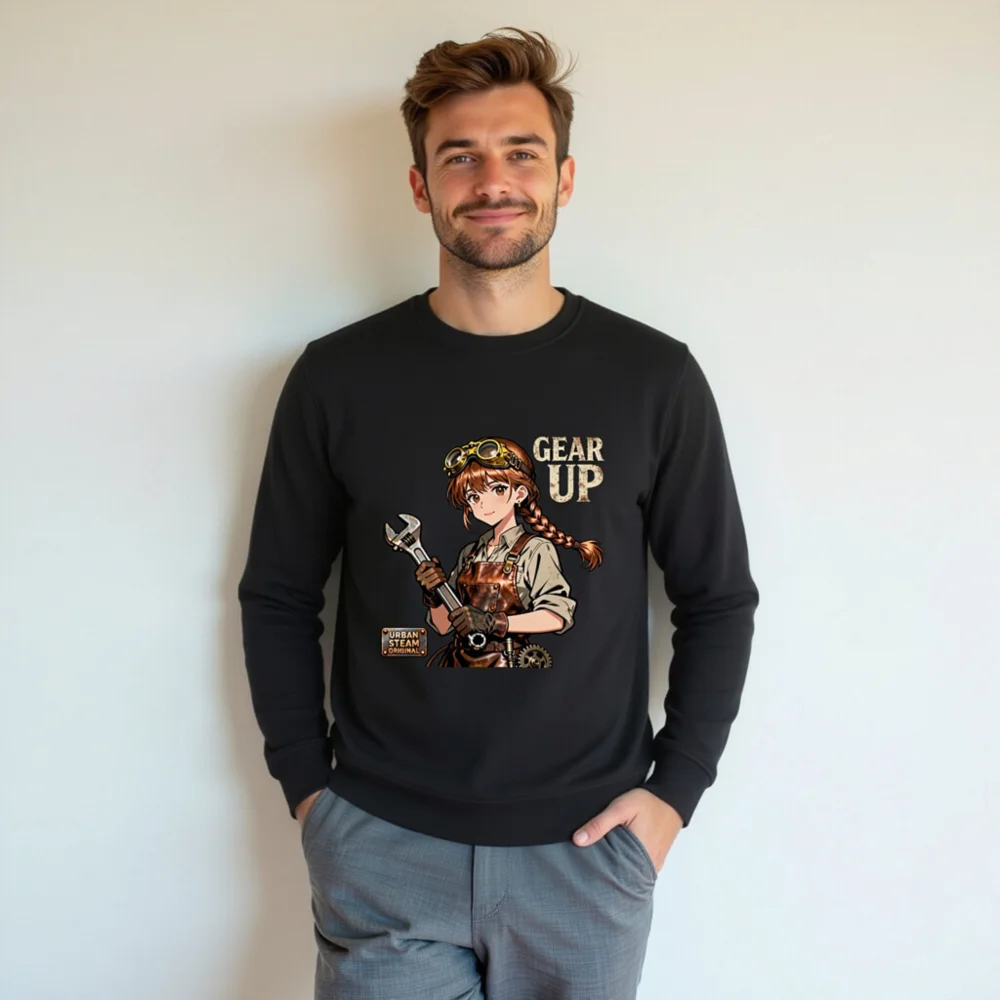 Steampunk Gear Up Unisex Organic Cotton Sweatshirt - Image 7