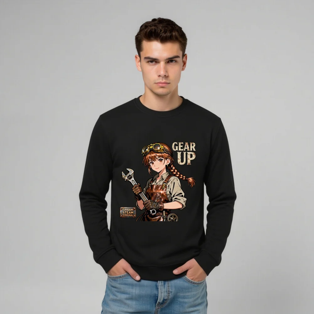 Steampunk Gear Up Unisex Organic Cotton Sweatshirt - Image 10