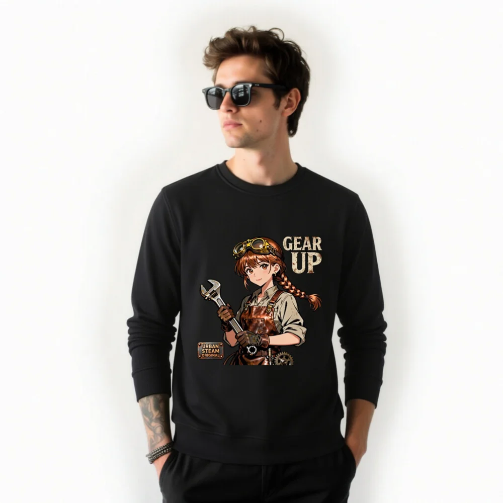Steampunk Gear Up Unisex Organic Cotton Sweatshirt - Image 11