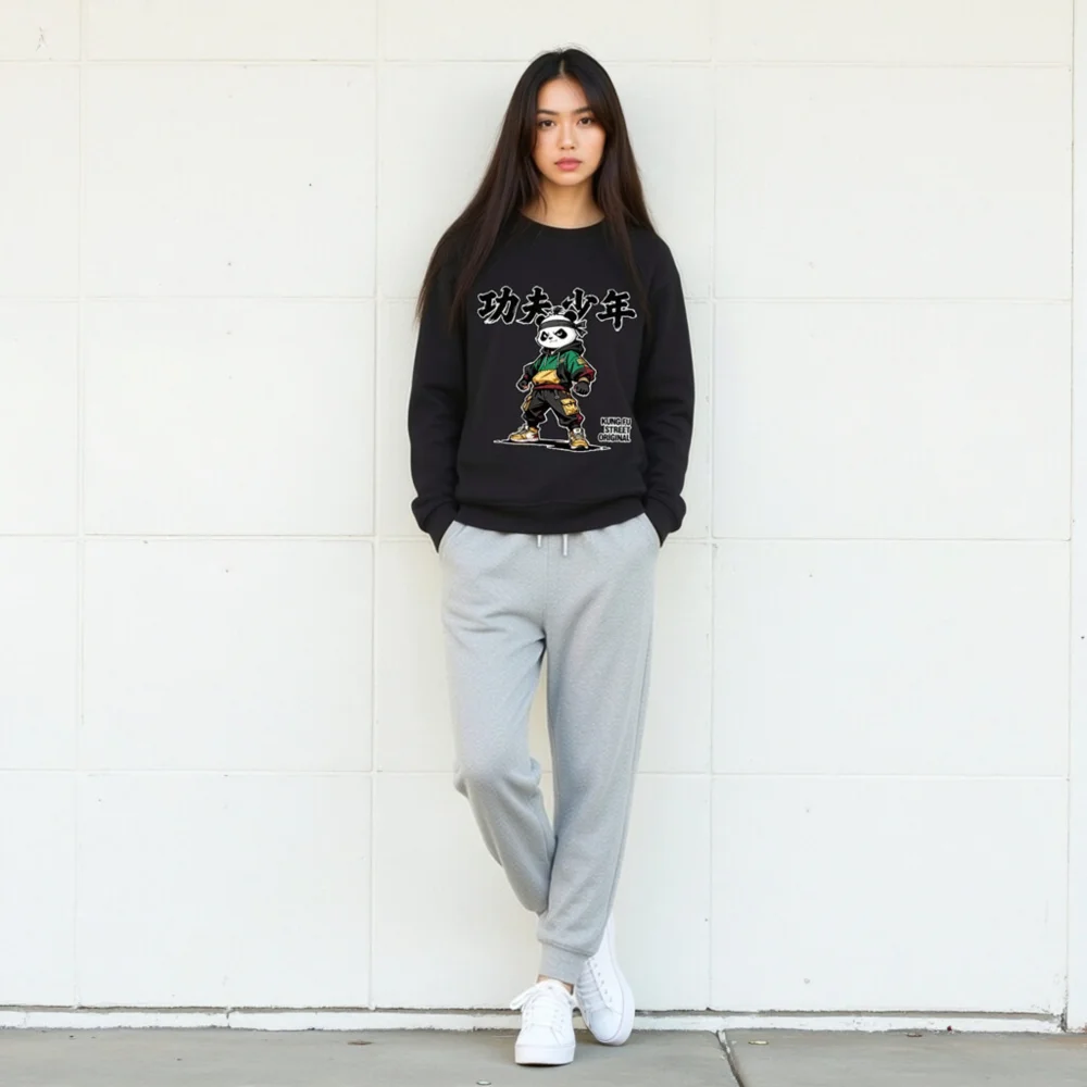 Kung Fu Panda Streetwear Sweatshirt – Unisex Organic Cotton Hoodie - Image 9