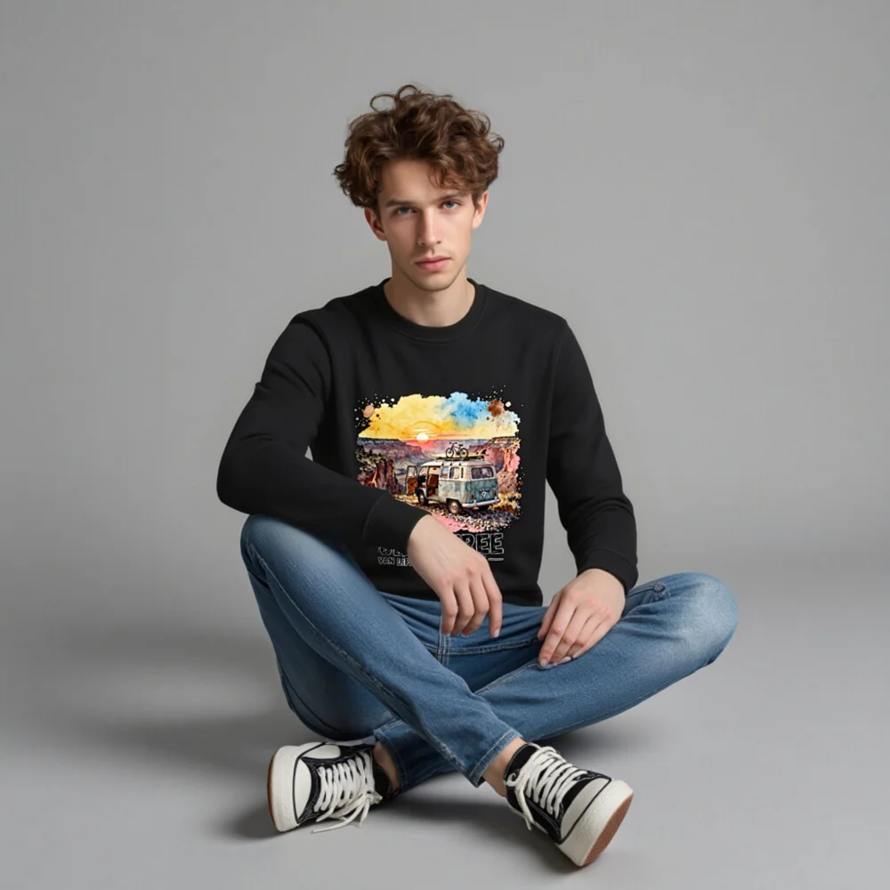 Roam Free Van Life Sweatshirt – Unisex Organic Cotton Crewneck - Image 4