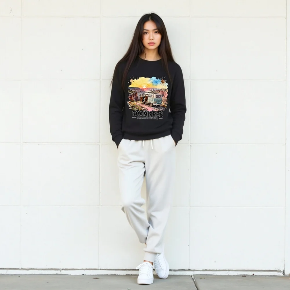 Roam Free Van Life Sweatshirt – Unisex Organic Cotton Crewneck - Image 9