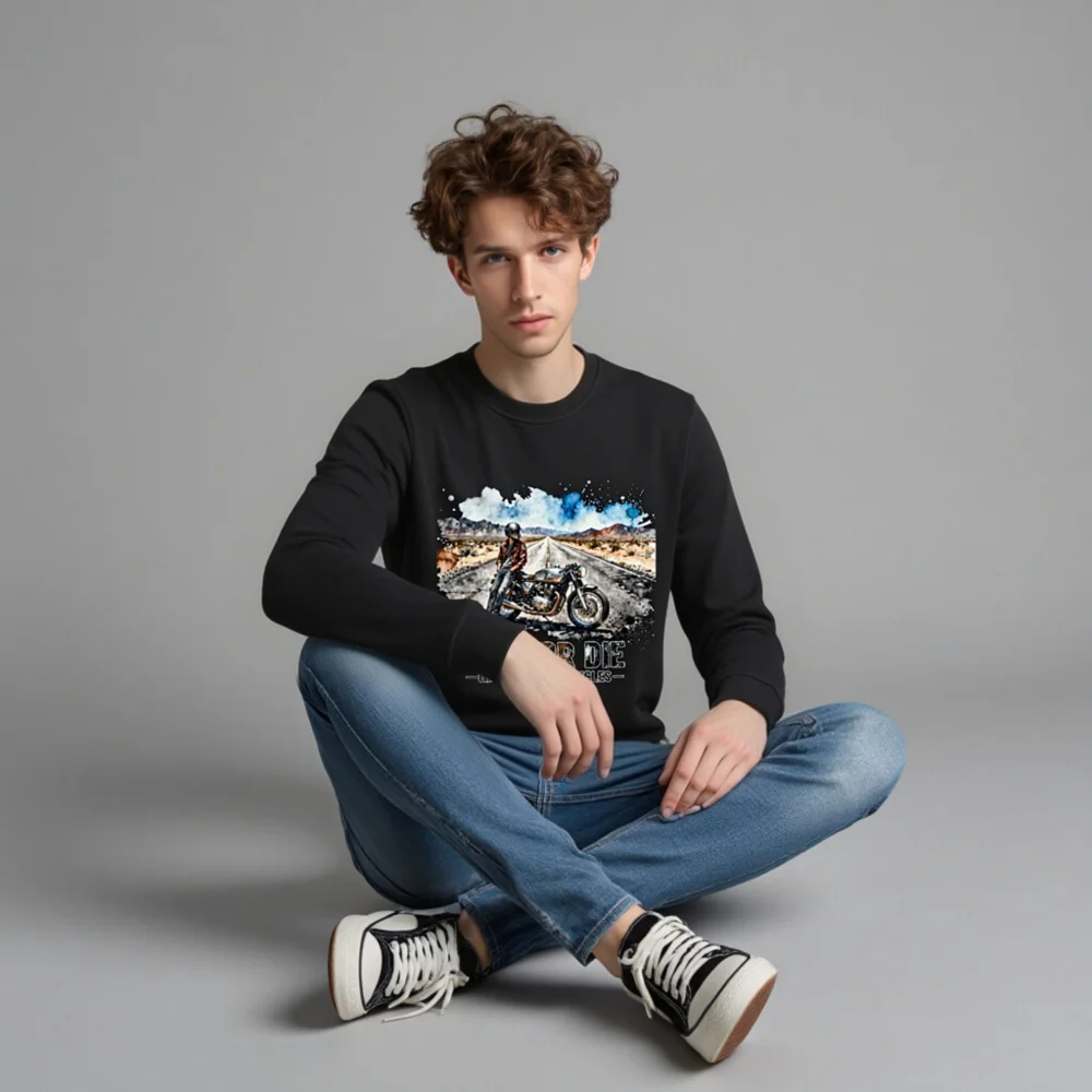 Ride or Die Classic Motorcycles Unisex Organic Sweatshirt - Image 4