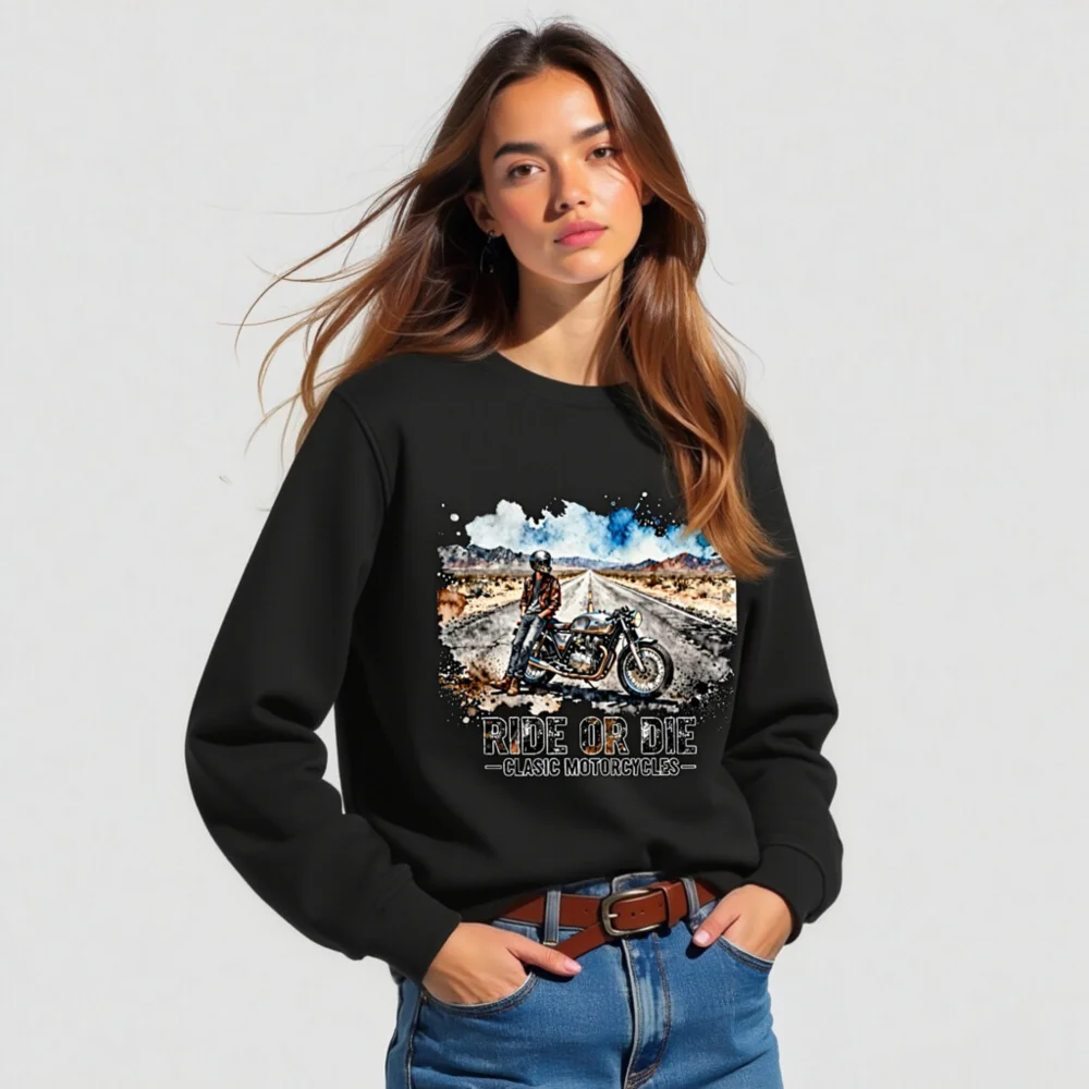 Ride or Die Classic Motorcycles Unisex Organic Sweatshirt - Image 5