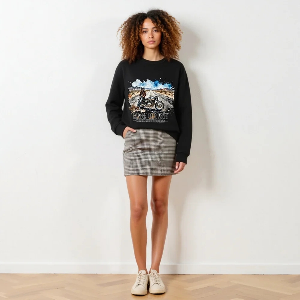 Ride or Die Classic Motorcycles Unisex Organic Sweatshirt - Image 6