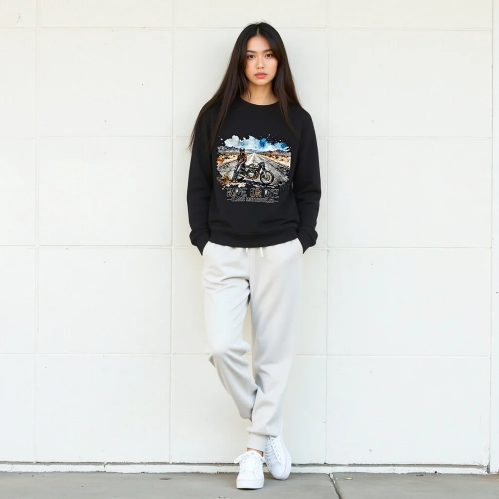 Ride or Die Classic Motorcycles Unisex Organic Sweatshirt - Image 9