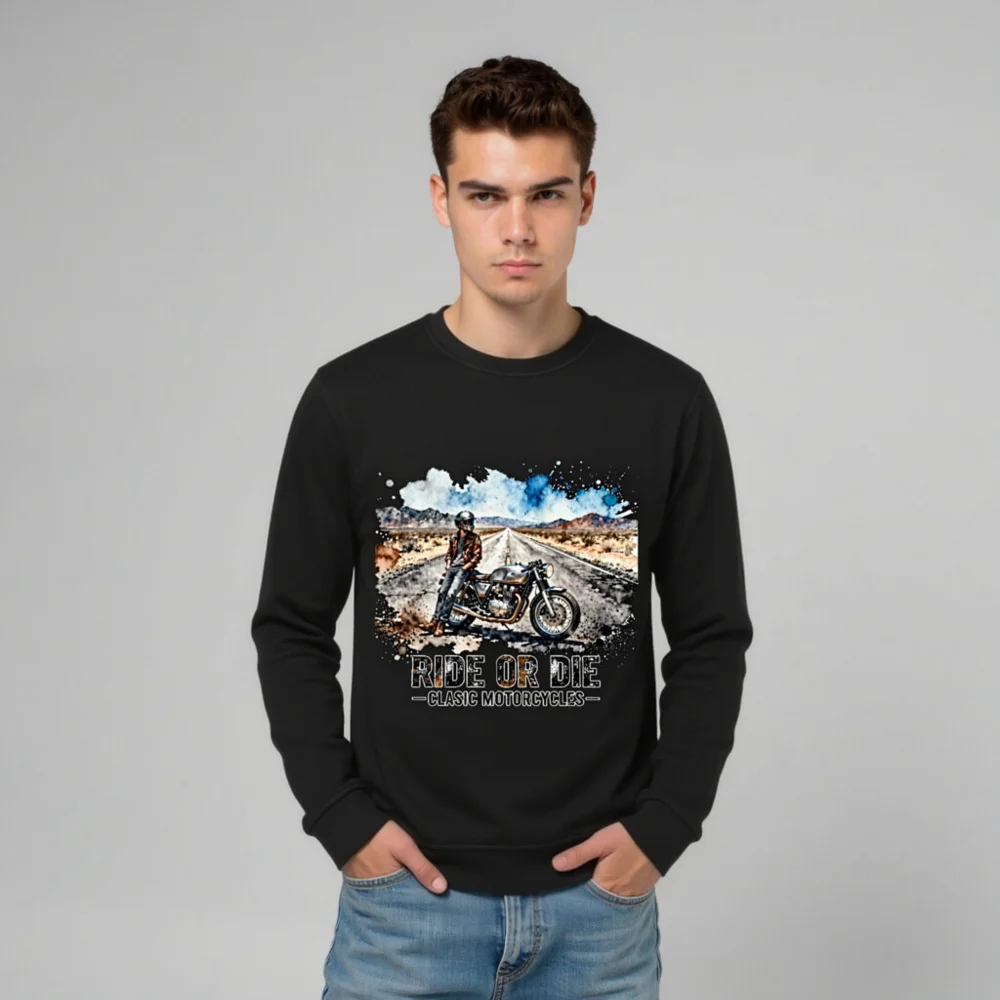 Ride or Die Classic Motorcycles Unisex Organic Sweatshirt - Image 10