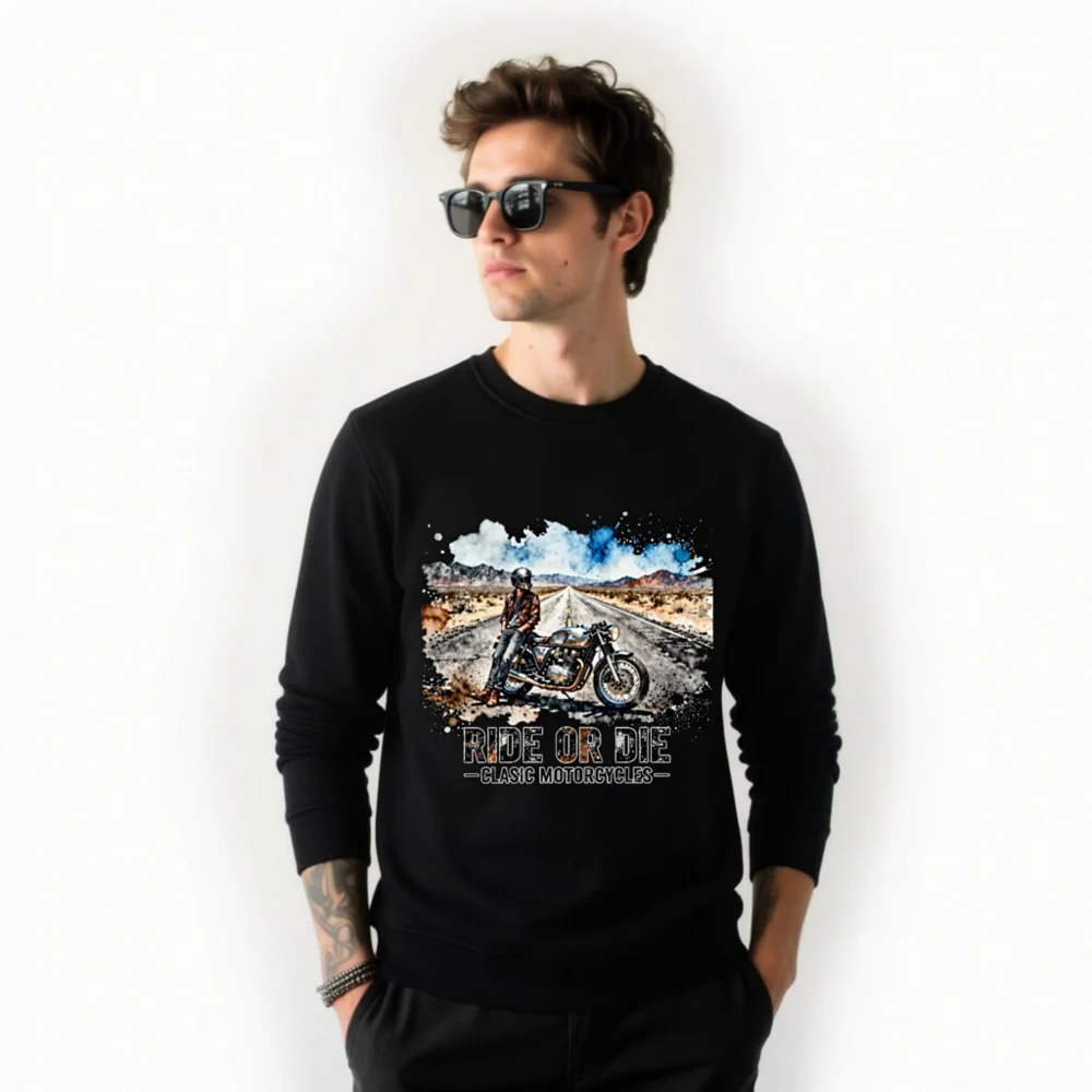 Ride or Die Classic Motorcycles Unisex Organic Sweatshirt - Image 11