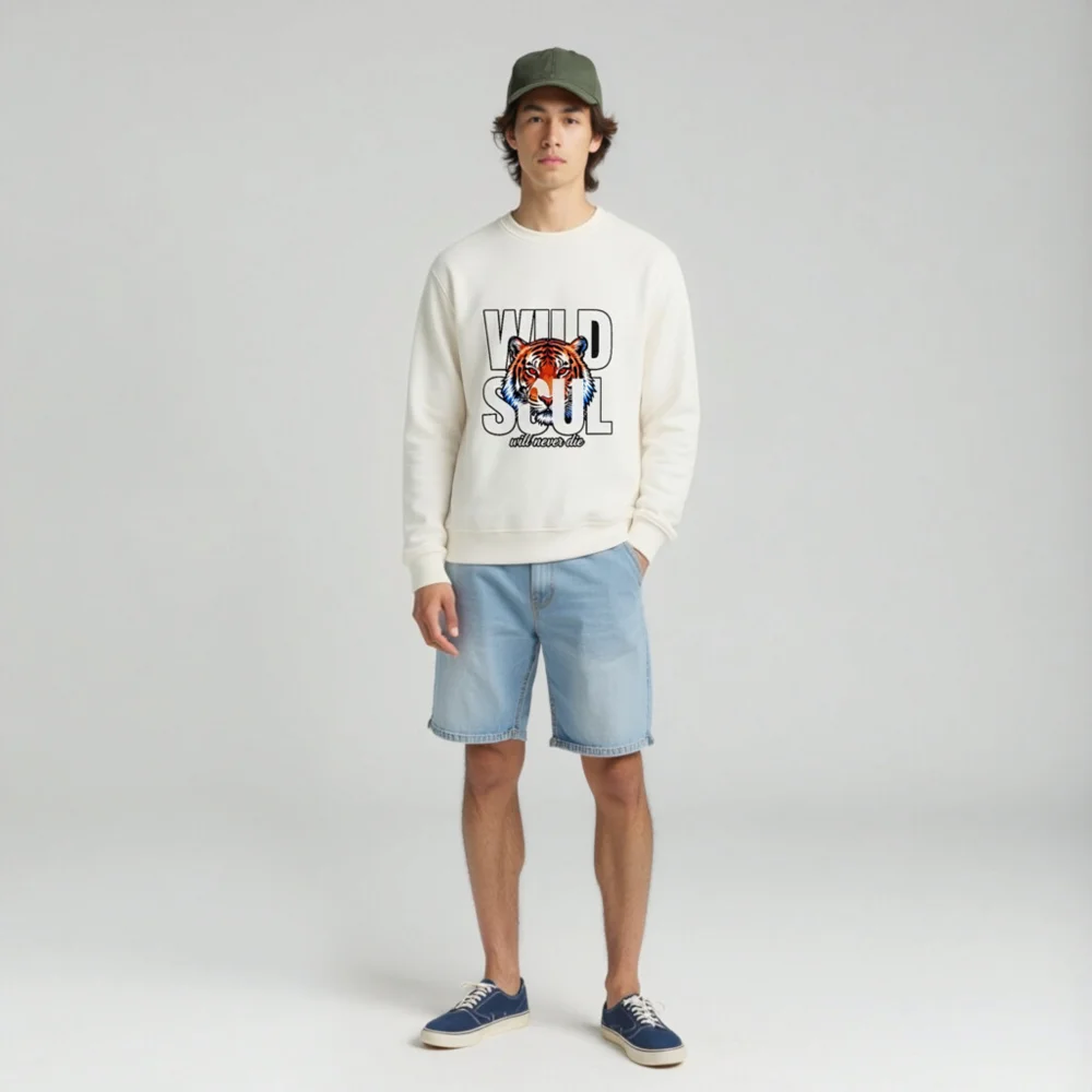 Wild Soul Tiger Print Unisex Organic Cotton Sweatshirt - Image 3