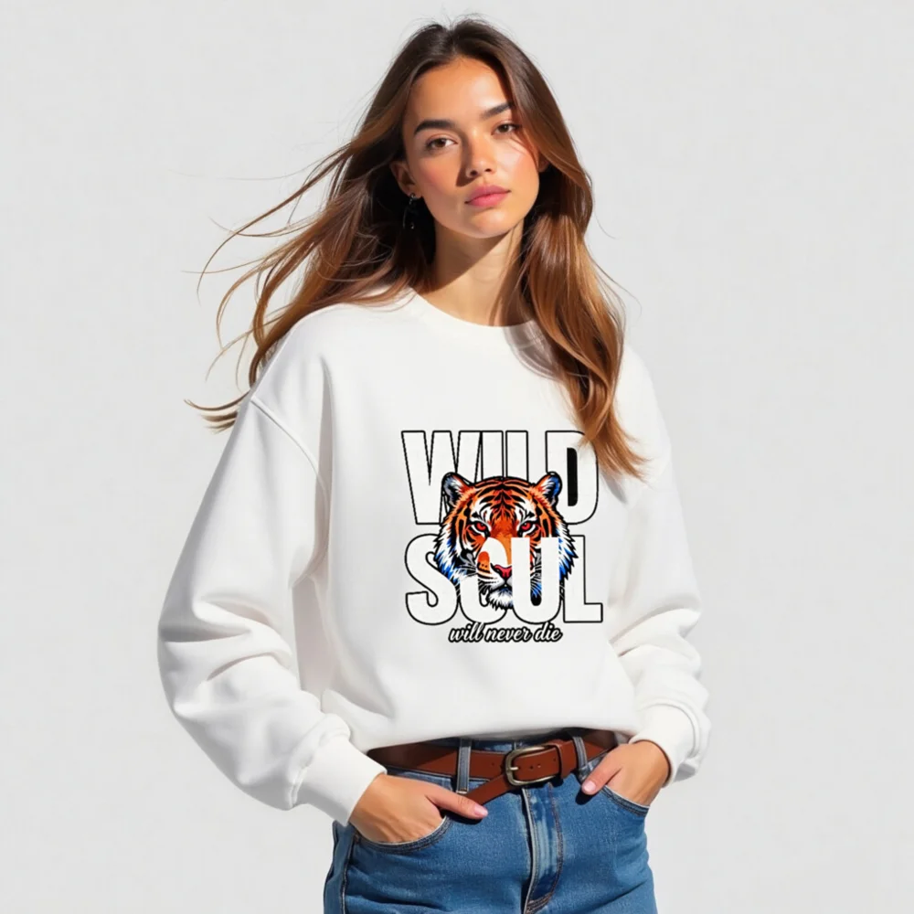 Wild Soul Tiger Print Unisex Organic Cotton Sweatshirt - Image 5