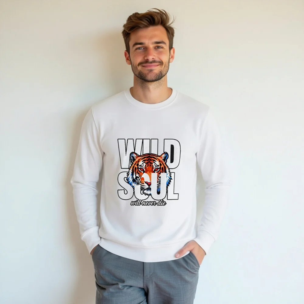 Wild Soul Tiger Print Unisex Organic Cotton Sweatshirt - Image 7