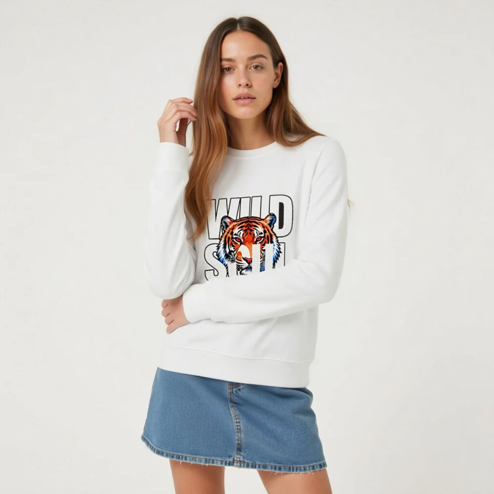 Wild Soul Tiger Print Unisex Organic Cotton Sweatshirt - Image 8