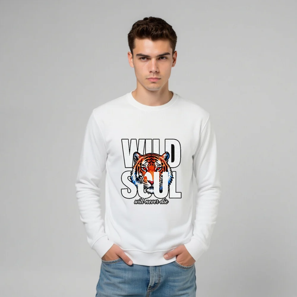 Wild Soul Tiger Print Unisex Organic Cotton Sweatshirt - Image 10