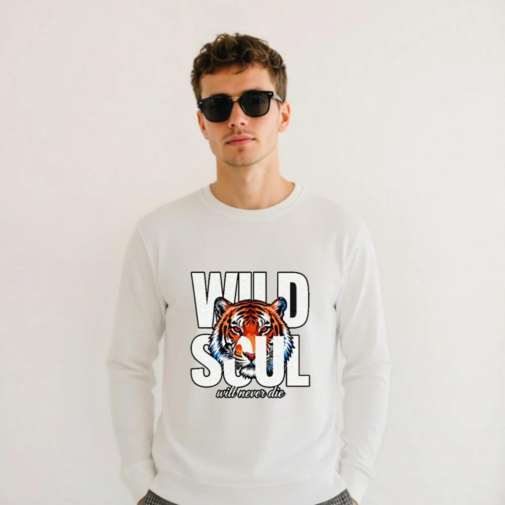 Wild Soul Tiger Print Unisex Organic Cotton Sweatshirt - Image 11