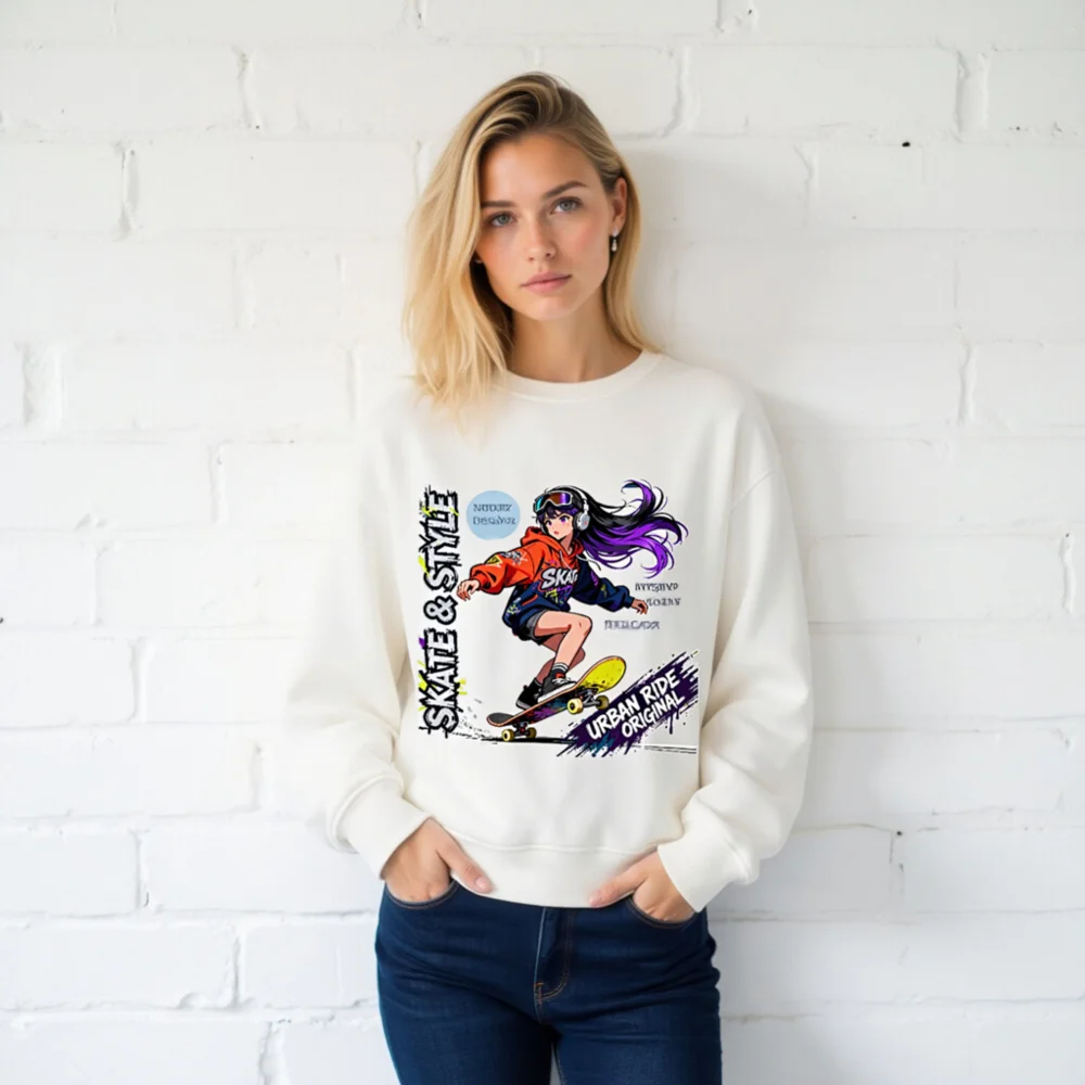 Skate & Style Unisex Organic Cotton Sweatshirt - Urban Ride Original - Image 2