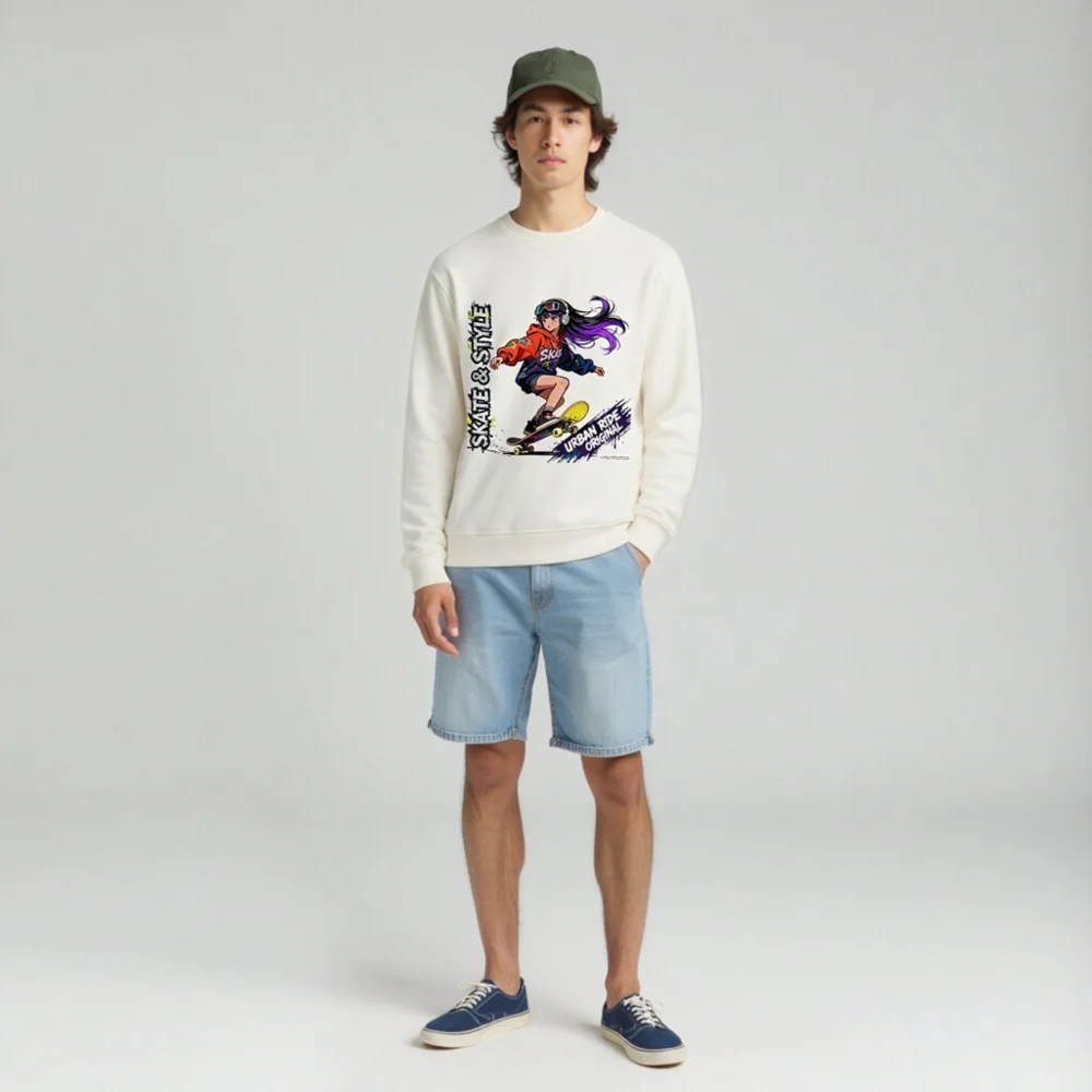 Skate & Style Unisex Organic Cotton Sweatshirt - Urban Ride Original - Image 3