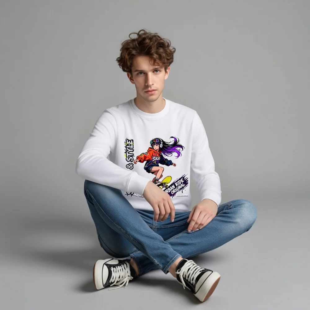 Skate & Style Unisex Organic Cotton Sweatshirt - Urban Ride Original - Image 4