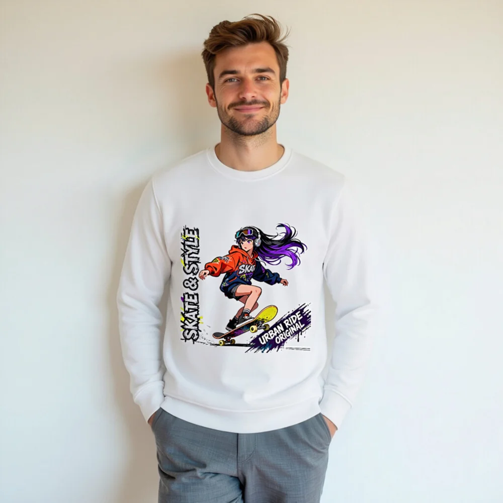 Skate & Style Unisex Organic Cotton Sweatshirt - Urban Ride Original - Image 7