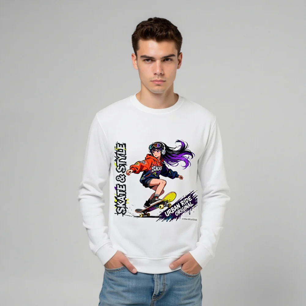Skate & Style Unisex Organic Cotton Sweatshirt - Urban Ride Original - Image 10