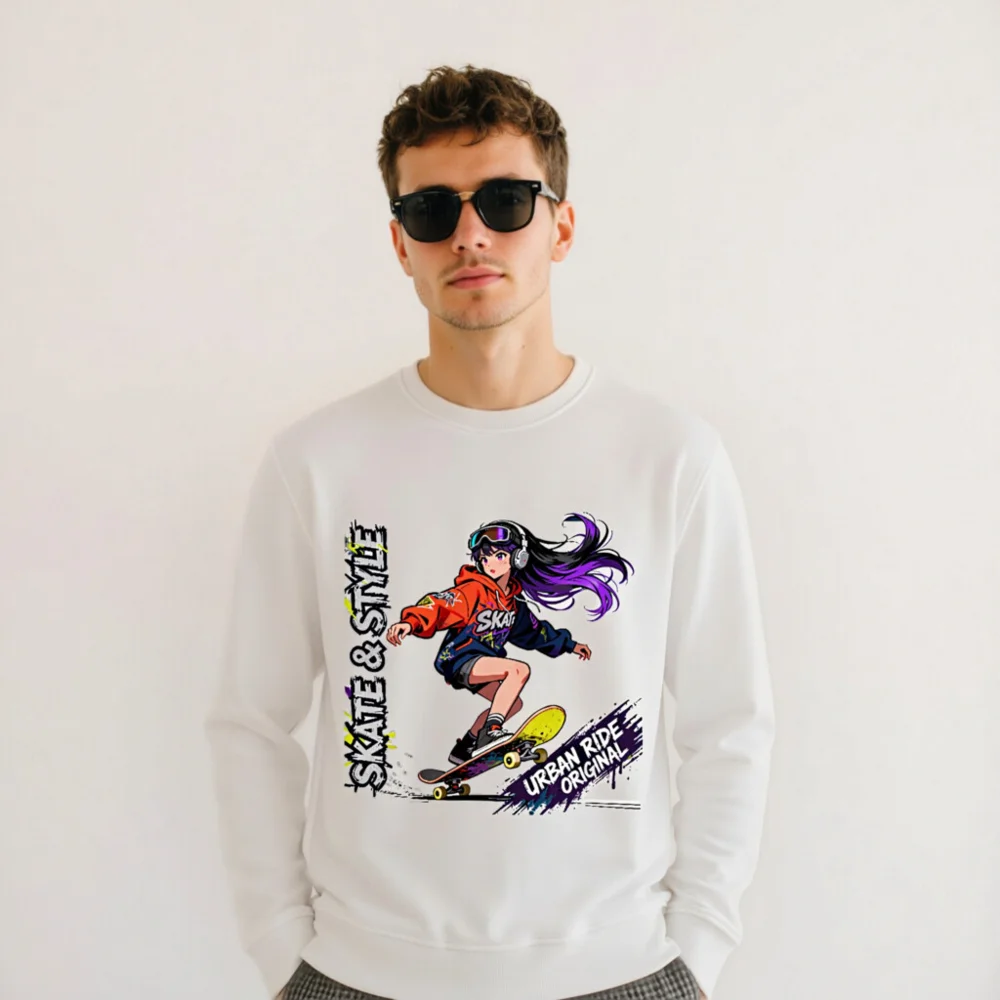 Skate & Style Unisex Organic Cotton Sweatshirt - Urban Ride Original - Image 11