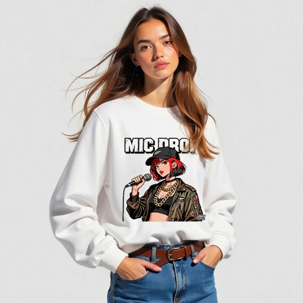 Mic Drop Unisex Organic Cotton Sweatshirt - Urban Rhyme - Image 5