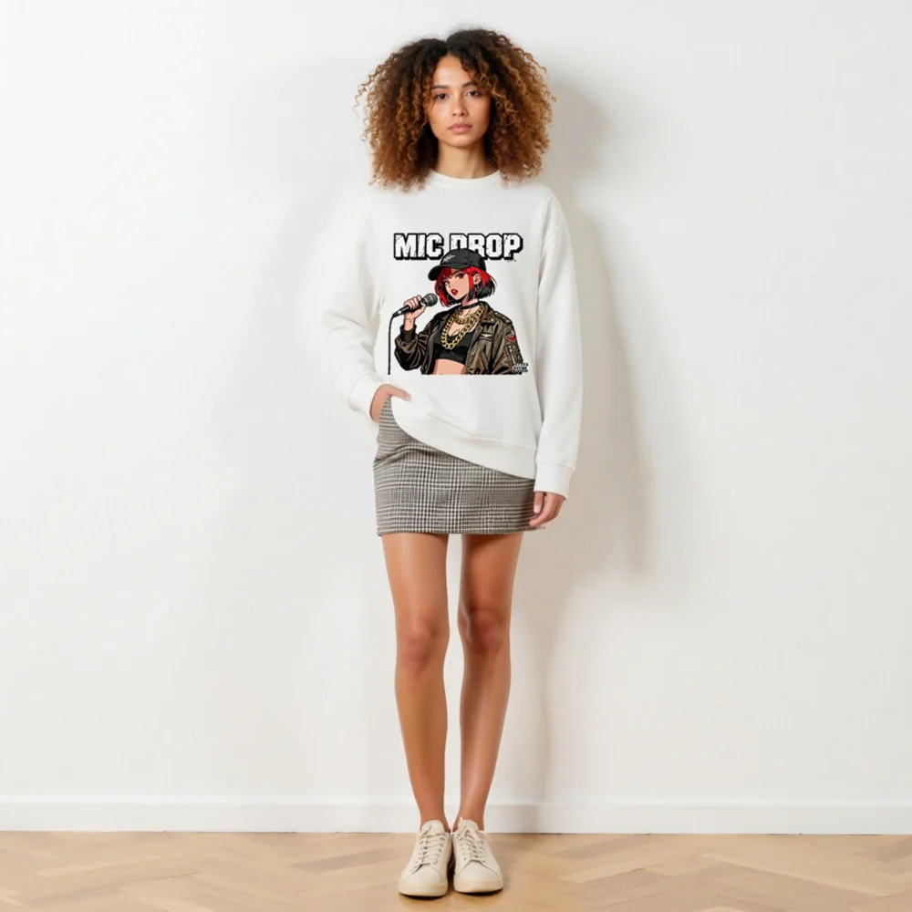 Mic Drop Unisex Organic Cotton Sweatshirt - Urban Rhyme - Image 6