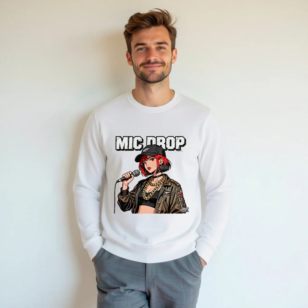 Mic Drop Unisex Organic Cotton Sweatshirt - Urban Rhyme - Image 7