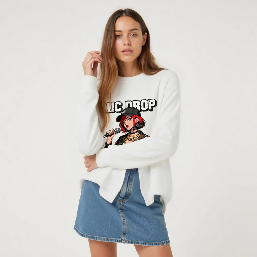 Mic Drop Unisex Organic Cotton Sweatshirt - Urban Rhyme - Image 8