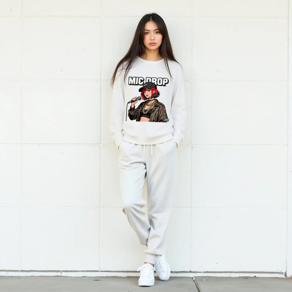 Mic Drop Unisex Organic Cotton Sweatshirt - Urban Rhyme - Image 9