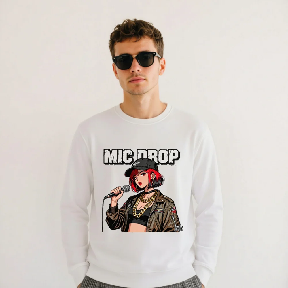 Mic Drop Unisex Organic Cotton Sweatshirt - Urban Rhyme - Image 11