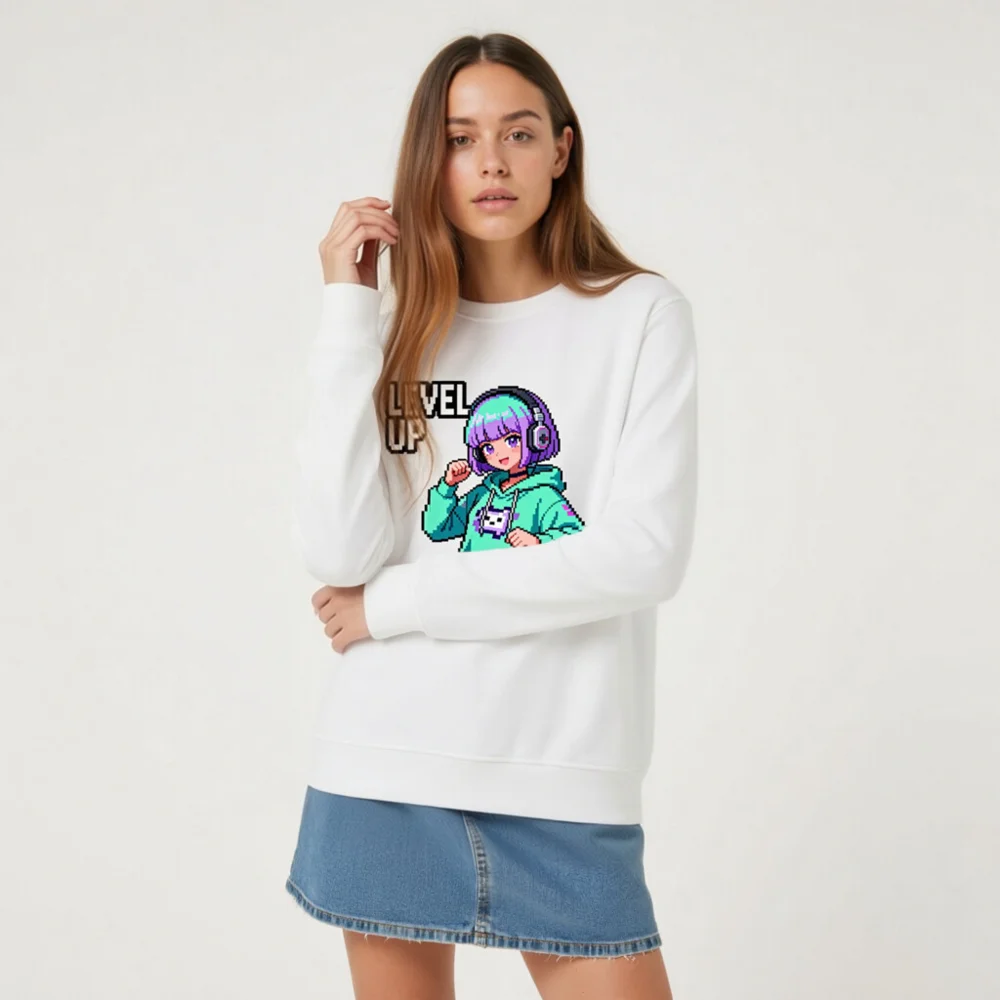 Level Up Pixel Gamer Sweatshirt – Unisex Organic Cotton Hoodie - Image 8