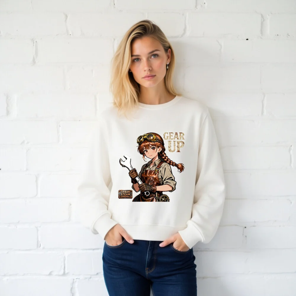 Steampunk Gear Up Unisex Organic Cotton Sweatshirt - Image 2