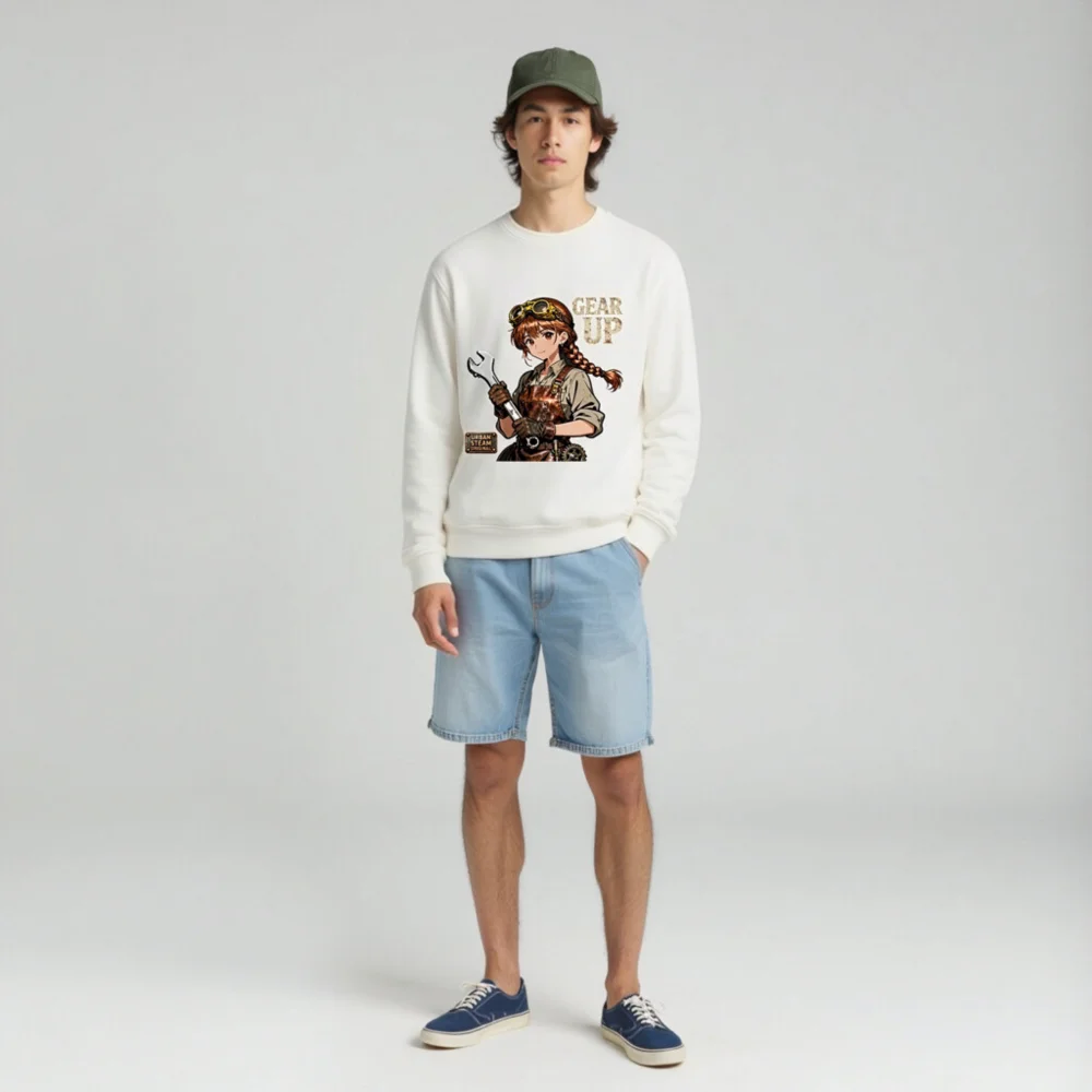 Steampunk Gear Up Unisex Organic Cotton Sweatshirt - Image 3