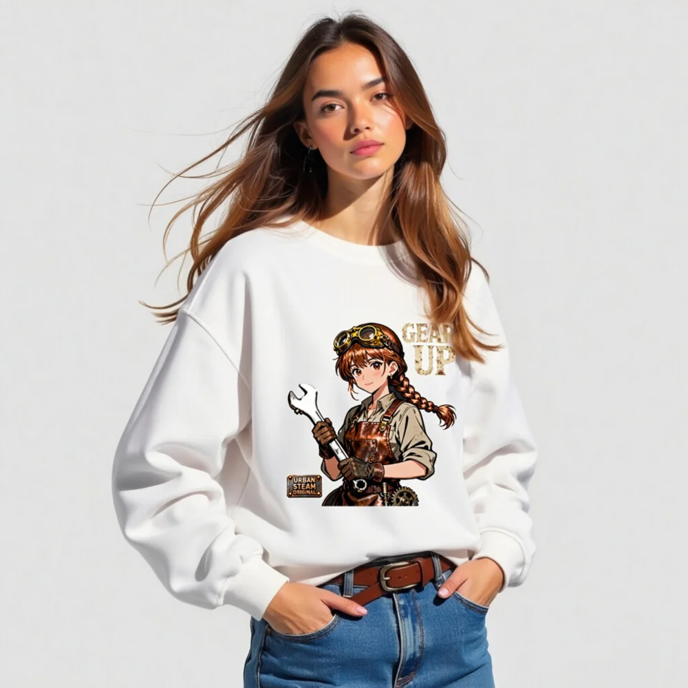 Steampunk Gear Up Unisex Organic Cotton Sweatshirt - Image 5