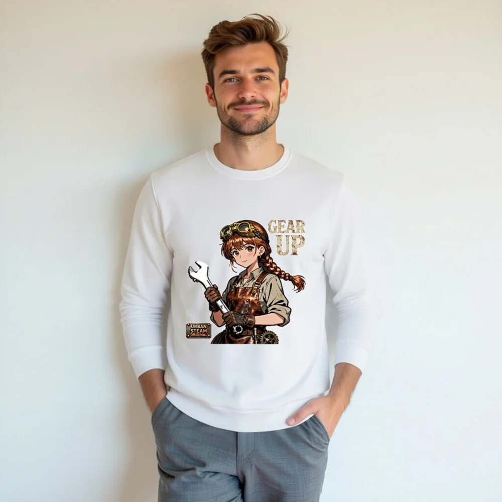 Steampunk Gear Up Unisex Organic Cotton Sweatshirt - Image 7
