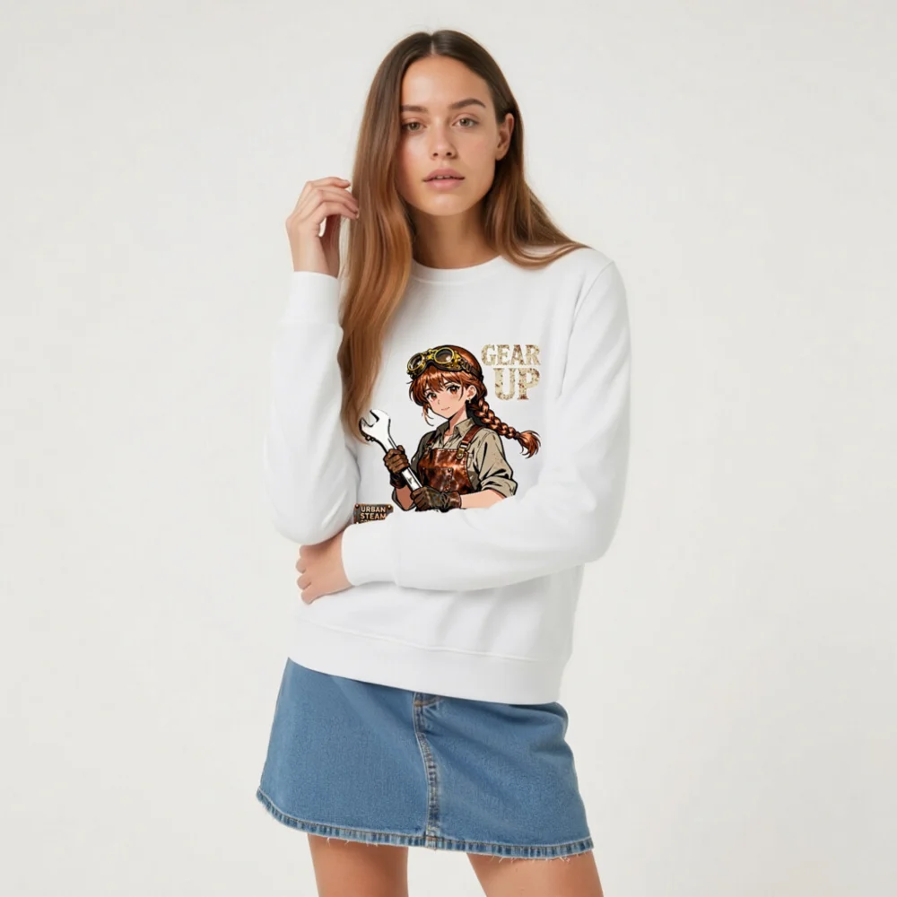 Steampunk Gear Up Unisex Organic Cotton Sweatshirt - Image 8