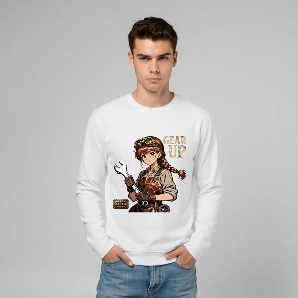 Steampunk Gear Up Unisex Organic Cotton Sweatshirt - Image 10